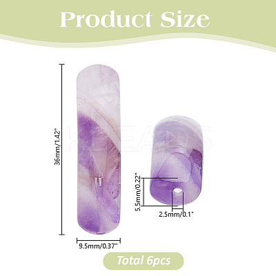6Pcs Natural Fluorite Connector Charms G-AR0006-27C-1