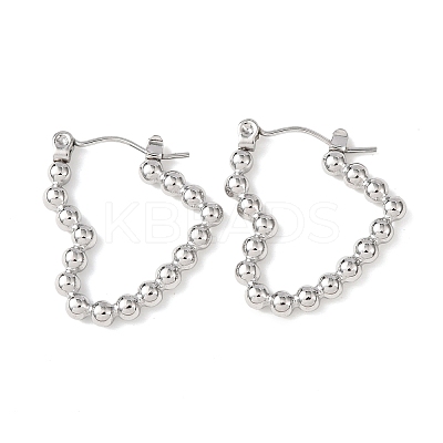 Non-Tarnish Heart 304 Stainless Steel Hoop Earrings for Women LS-STAS-A057-19P-1