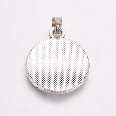 Feng Shui Black & White Alloy Enamel Pendants ENAM-J049-01AS-01-1