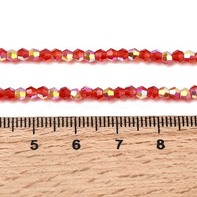 AB Color Plated Transparent Glass Beads Strands GLAA-G127-01B-1