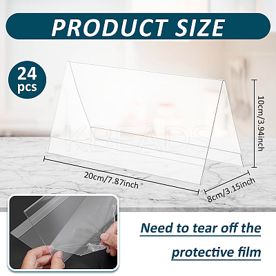 24Pcs Acrylic Table Number Sign Tent Holder AJEW-BC0009-71-1