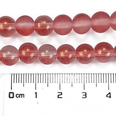 Frosted Transparent Glass Bead Strands GLAA-P065-8mm-06-1