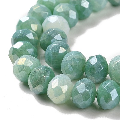Faceted Electroplated Glass Beads Strands X-GLAA-C023-02-B08-1