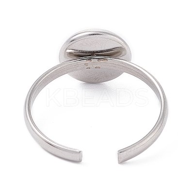Non-Tarnish 304 Stainless Steel Cuff Rings Components STAS-F274-04A-1