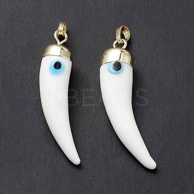 Handmade Evil Eye Lampwork Pendants LAMP-F031-01G-05-1