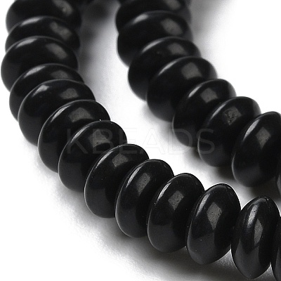 Natural Black Stone Beads Strands G-Z030-A21-01-1