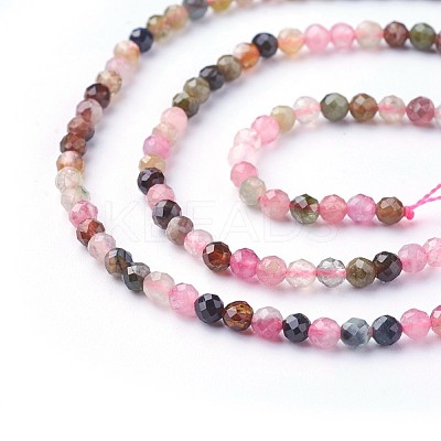 Natural Multicolor Tourmaline Beads Strands G-F619-20B-3mm-1