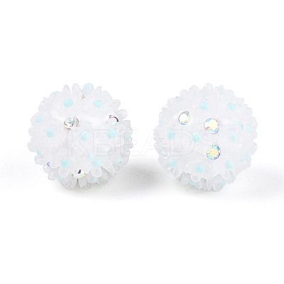 Handmade Polymer Clay Rhinestone with Resin Daisy Flower CLAY-T022-02D-1