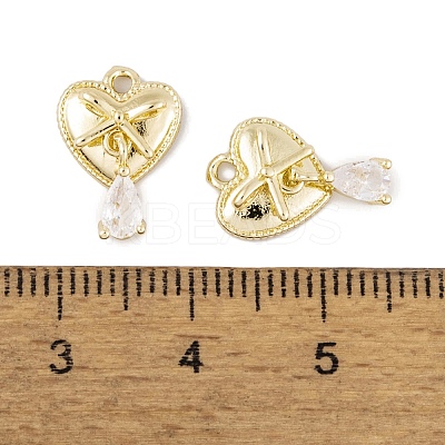 Brass Micro Pave Clear Cubic Zirconia Charms LS-KK-L212-16G-1