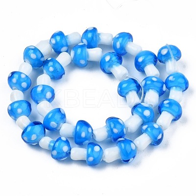 Mushroom Handmade Lampwork Beads Strands LAMP-R116-17A-1