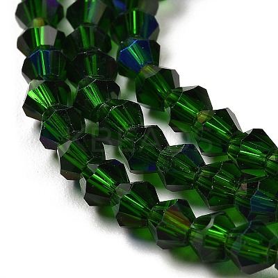 Transparent Electroplate Glass Beads Strands GLAA-F029-4mm-D25-1