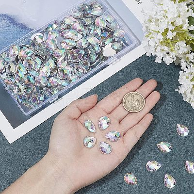 Flat Back Imitation Taiwan Acrylic Rhinestone Cabochons GACR-FG0001-04-1