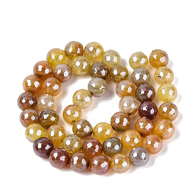 Electroplate Natural Agate Beads Strands G-T131-54M-1