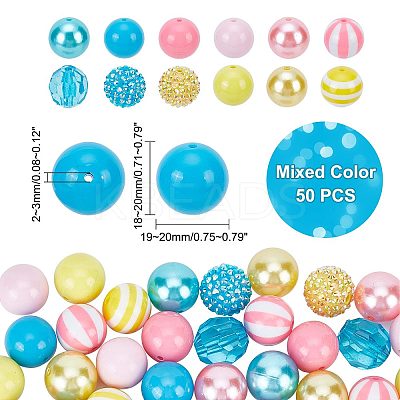 1 Set Resin Round Beads Set RESI-PH0002-03-1