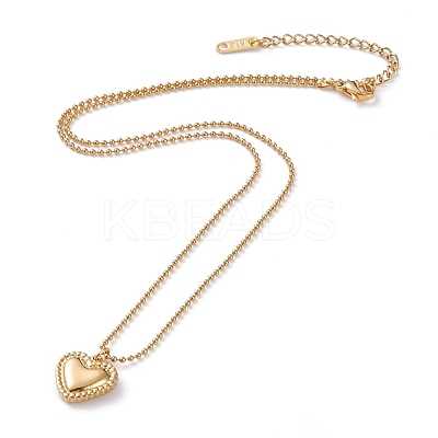 304 Stainless Steel Heart Pendant Necklaces NJEW-JN03268-1