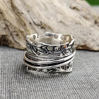 Retro Zinc Alloy Rotating Finger Rings FS-WG91BB4-02-1