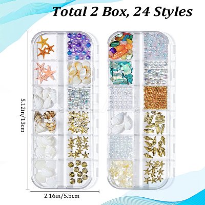 Ocean Theme Natural Shell & Resin & Plastic & Alloy Nail Art Decoration MRMJ-CP0001-34E-1