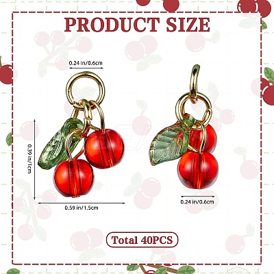 40Pcs Glass & Acrylic Beaded Charms FIND-SZ0003-73-1