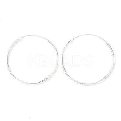 925 Sterling Silver Huggie Hoop Earrings EJEW-C179-05D-S-1
