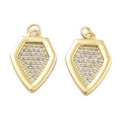 Rack Plating Brass Micro Pave Cubic Zirconia Pendants KK-Z071-47G-1