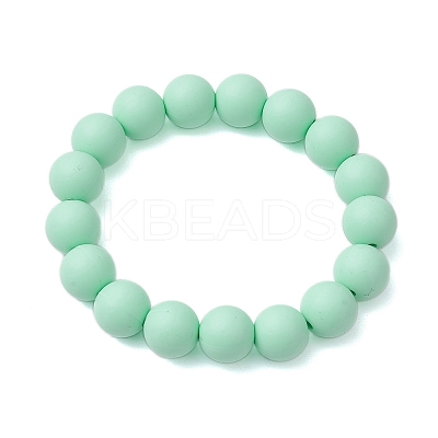 5Pcs 5 Colors 12mm Round Food Grade Eco-Friendly Silicone Beaded Stretch Bracelets for Women Men BJEW-JB10456-1