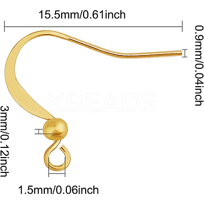 Long-Lasting Plated Brass Earring Hooks KK-BC0006-06G-NF-1