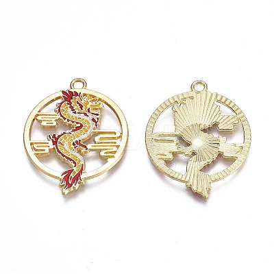 Rack Plating Alloy Enamel Pendants LS-X-ENAM-N055-079-1