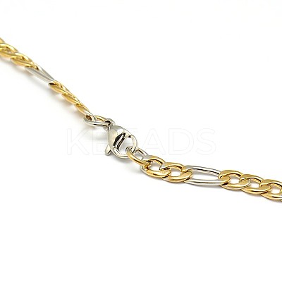304 Stainless Steel Figaro Chain Necklace Making STAS-A028-N023-1