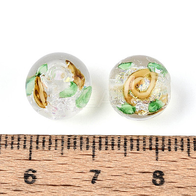 Handmade Foil Lampwork Beads Strands FOIL-T008-05C-1