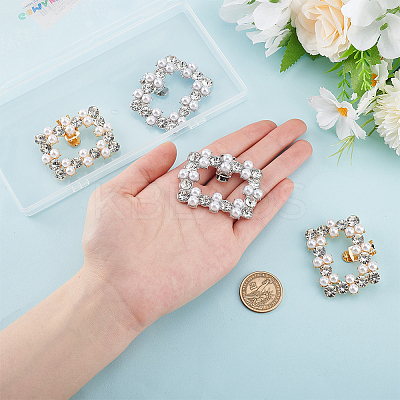 2 Styles Alloy Rhinestone Shoe Decorations FIND-GO0002-29-1