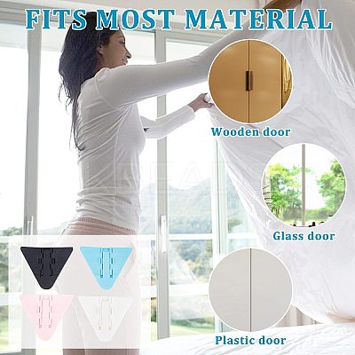 4Pcs 4 Colors Plastic Adhesive Backed Sliding Door Locks KY-GF0001-28-1