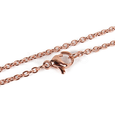 Unisex 304 Stainless Steel Cable Chain Necklaces STAS-O037-83RG-1