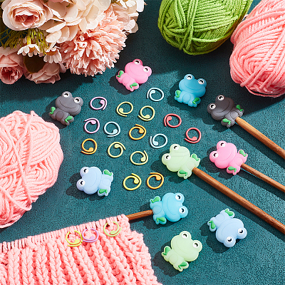 Frog Luminous Silicone Knitting Needle Point Protectors SIL-NB0001-35-1