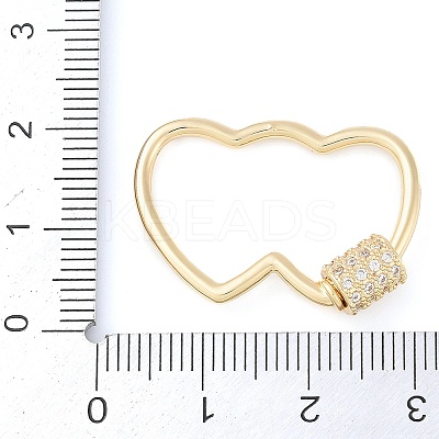 Rack Plating Brass Micro Pave Cubic Zirconia keychain Clasps KK-K374-03A-G-1