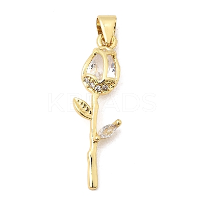 Brass Pave Cubic Zirconia Pendants KK-A296-50G-1