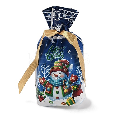Christmas Snowman Plastic Packing Pouches Drawstring Bags ABAG-Q053-03A-1