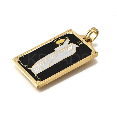 Tarot 304 Stainless Steel Enamel Pendants STAS-M119-07N-G-1