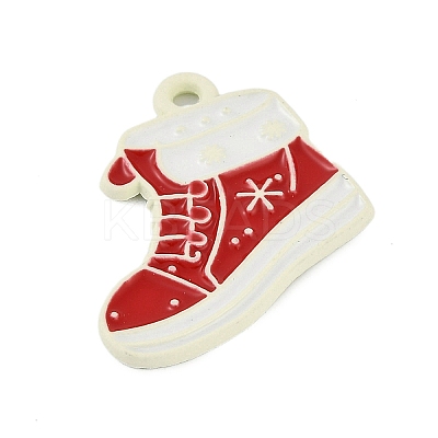 Christmas Theme Spray Painted Alloy Enamel Pendants ENAM-Z020-01B-1