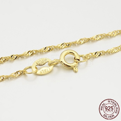 925 Sterling Silver Singapore Chain Necklaces STER-M086-04B-G-1