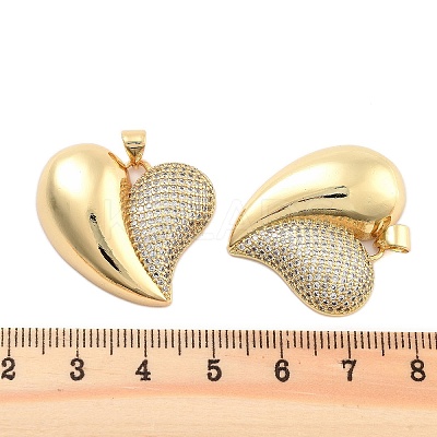 Brass Pave Clear Cubic Zirconia Pendants KK-U009-05A-G-1