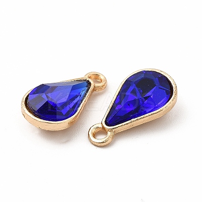 Faceted Glass Rhinestone Pendants FIND-G049-01G-02-1