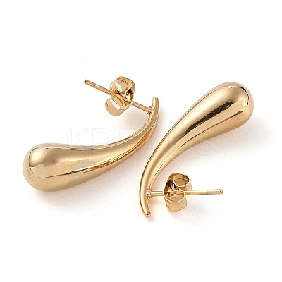 Ion Plating(IP) 304 Stainless Steel Teardrop Stud Earrings for Women EJEW-A104-14G-1