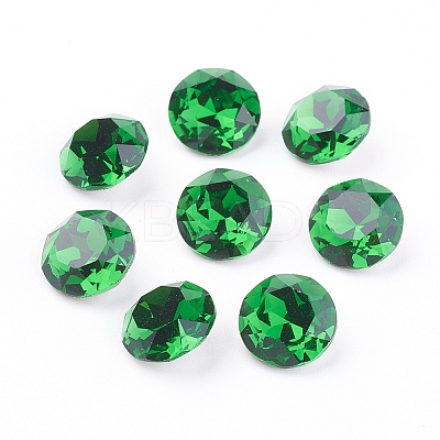 Pointed Back & Back Plated Glass Rhinestone Cabochons RGLA-J012-8mm-291-1