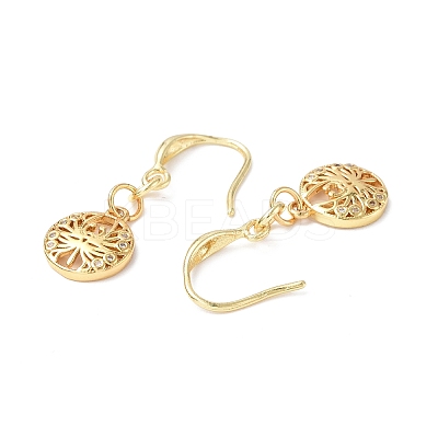 Clear Cubic Zirconia Dragonfly Dangle Earrings EJEW-B017-17G-1