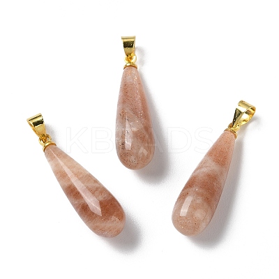 Natural SunstoneTeardrop Pendants G-Q005-03G-04-1
