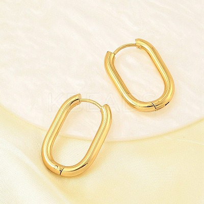 PVD Vacuum Plating 202 Stainless Steel Huggie Oval Hoop Earrings EJEW-H003-07G-07-1