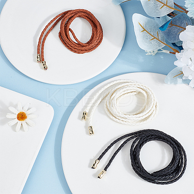 6Pcs 3 Colors Imitation Leather Braided Chain Belt AJEW-CP0008-16-1