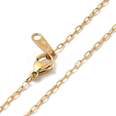Ion Plating(IP) 304 Stainless Steel Paperclip Chain Necklace for Women NJEW-G097-07G-1