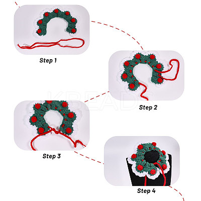 3Pcs 3 Colors Polyester and Cotton Dog Flower Pet Collar AJEW-GL0002-58-1