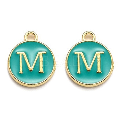Golden Plated Alloy Enamel Charms X-ENAM-Q437-15M-1